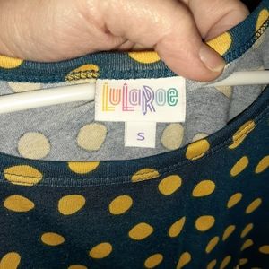 LuLaRoe Navy and Yellow Carly Size S